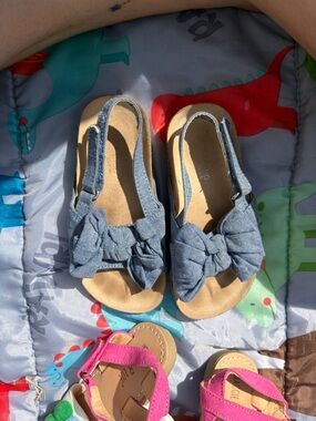 Gymboree Denim Bow Slingback Sandals - Blue